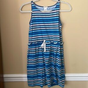 Crew Cuts 100% cotton striped blue dress